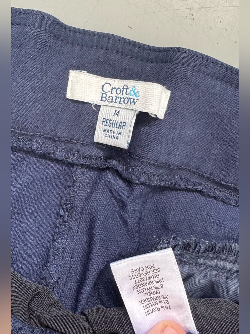 croft & barrow Navy Straight Leg Stretch Pants size 14 - Picture 2 of 3
